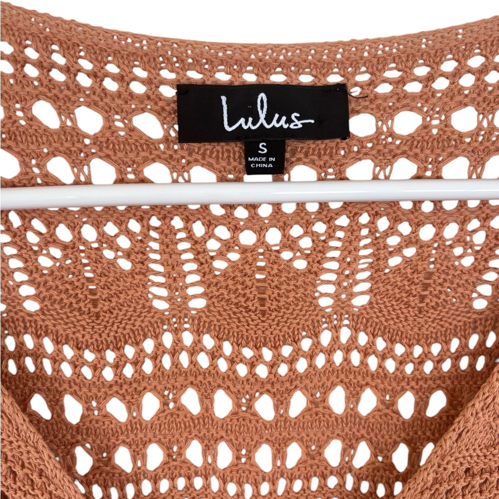 Lulu's Rust Crochet Knit Top - Picture 4 of 6